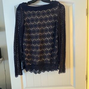 Tory Burch Navy Lace top